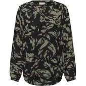 Kaffe Bluse 'Pollie' oliven / sort