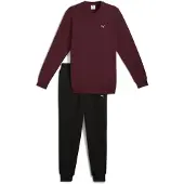 Puma Essentials Elevated Crew Sweat Suit Men, Clothing, Ruby Shimmer, L