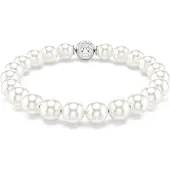 Swarovski Armbånd 'Matrix' sølv / perlehvid