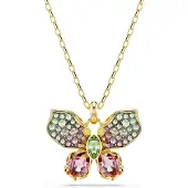 Swarovski Kæde 'Idyllia' blå / guld / grøn / pink