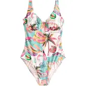 Next Badedragt 'Tummy' turkis / grøn / pink / rosé