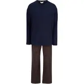 Dagi Pyjamas lang navy / mørkebrun