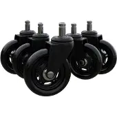 Desire2 2 stolehjul 22 mm 5-pak / hjul til kontorstol / bløde gummihjul til kontorstol