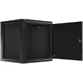 Lanberg WF01 Series - Rack kabinet - flad pakke - vægmonterbar - sort, RAL 9004 - 12U - 19