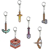 Minecraft Metal Pack Of Nøglering 6 Enheder