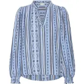 PULZ Bluse 'Alexis' marin / lyseblå