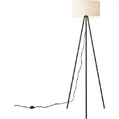 QAZQA Moderne Tripod gulvlampe hvid med velourskærm - Luz