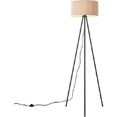 QAZQA Moderne Tripod gulvlampe taupe med fløjlsskærm - Luz