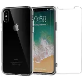 Saii 2-i-1 iPhone X/XS TPU Cover & Skærmbeskyttelse Hærdet Glas