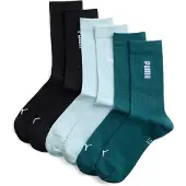 Puma Unisex Crew Socks (3-Pack), Women, Petrol Green, 43-46