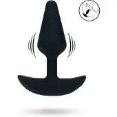 Vuxen Classic Vibrating Silicone Anal Plug - S - Black