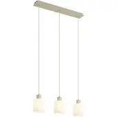 QAZQA Skandinavisk pendellampe beige med hvidt glas 3-lys - Wisp