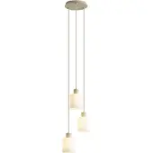 QAZQA Skandinavisk pendellampe beige med hvidt glas rund 3-lys - Wisp