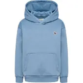 Hummel Hættetrøje - hmlJr Loose Hoodie Bee - Faded Denim - - 5-6 år (110-116) - Hættetrøje