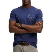 Superdry Superdrytil mænd. M1012392A 1954 Company T-shirt Relaxed Fit blå (M), Casual, Bomuld, Korte ærmer