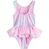 Next Badedragt lysegul / mint / lavendel / pink
