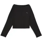 Puma CLOUDSPUN Rib Slouch Boxy Tee Women, Clothing, Black, XXS