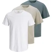 Jack & Jones 3-pak Loose Fit Ensfarvet T-shirt