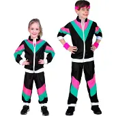 Widmann Sort 80er joggingdragt kostume