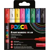 Posca Tuscher - PC-1M - 8 stk. - Multifarvet - - OneSize - Tusch