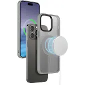 Crong Hybrid Frost MAG Cover - iPhone 15 Pro Max MagSafe-cover (grå)