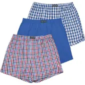 Normani Boksershorts blå / kirsebærsrød / hvid