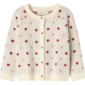 Name it Cardigan 'NMFSaran' nude / mørkerød / naturhvid