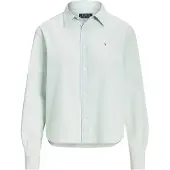 Ralph Lauren Polo Ralph Laurentil kvinder. 211891420001 Cropped boxy skjorte grøn (XXL), Casual, Bomuld, Lange ærmer