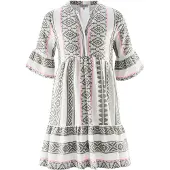 Happy girls Kjole khaki / pink / hvid