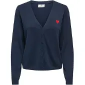 JDY Cardigan 'JDYKate' navy / kirsebærsrød