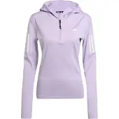 Adidas Dame Own The Run Vinteriserede Løbe Hættetrøje Halv lynlås Powder Plum