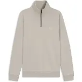 Hugo Boss Sweatshirt i bomuldsfrotté med lynlås i halsen