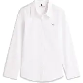 Tommy Hilfiger Bluse 'Regular Fit Flag Embroidery' hvid