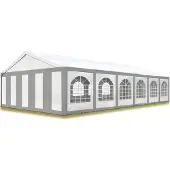 TOOLPORT 6x12m, Partytelt, PE-teltdug, grå-hvid