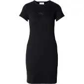 Calvin Klein Jeans Kjole 'Monologo Mini' grå / sort