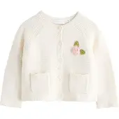 Next Cardigan 'Flower Girl' mørkegrøn / lyserød / hvid