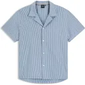 BOSS BOSStil mænd. 50540037 Skjorte Regular Fit Sirsaca blå (L), Casual, Elastin, Korte ærmer