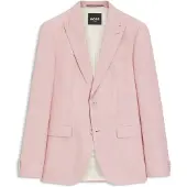 BOSS ONE Slim fit habitjakke i uld, silke og hør
