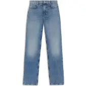 BOSS Højtaljede jeans med regular fit i blå kraftig denim
