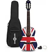 Gear4Music Junior 1/2 Klassisk Guitarpakke Union Jack fra