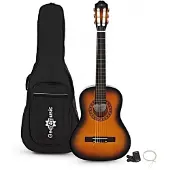 Gear4Music 3/4 Klassisk Guitar Pakke Sunburst fra