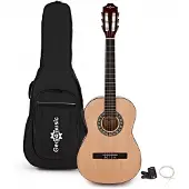 Gear4Music 3/4 Klassisk Guitar Pakke Naturlig fra