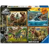 Ravensburger Jurassic World Puslespil 4x100 Brikker