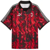 Puma Milan Fodboldtrøje King Retro - Rød/Sort, størrelse Large