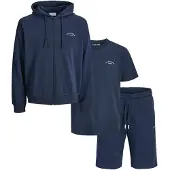 Jack & Jones Joggingdragt 'JJCOLLEGE' navy / hvid