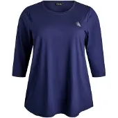 ACTIVE By Zizzi Funktionsbluse 'Abasic One' navy / hvid