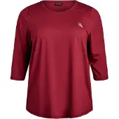 ACTIVE By Zizzi Funktionsbluse 'Abasic One' bordeaux / hvid