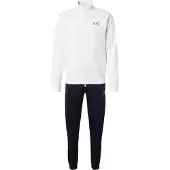 EA7 EA7til mænd. 8NPV65_PJHCZ Core Identity hvidt sæt (M), Casual, Sport, Polyester, Lange ærmer