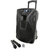 Qtx Busker 12 PA with VHF Mics Media Player & Bluetooth