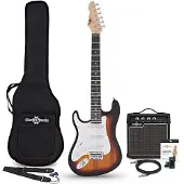 Gear4Music 3/4 LA Venstrehånds Elektrisk Guitar + Forstærkerpakke Sunburst